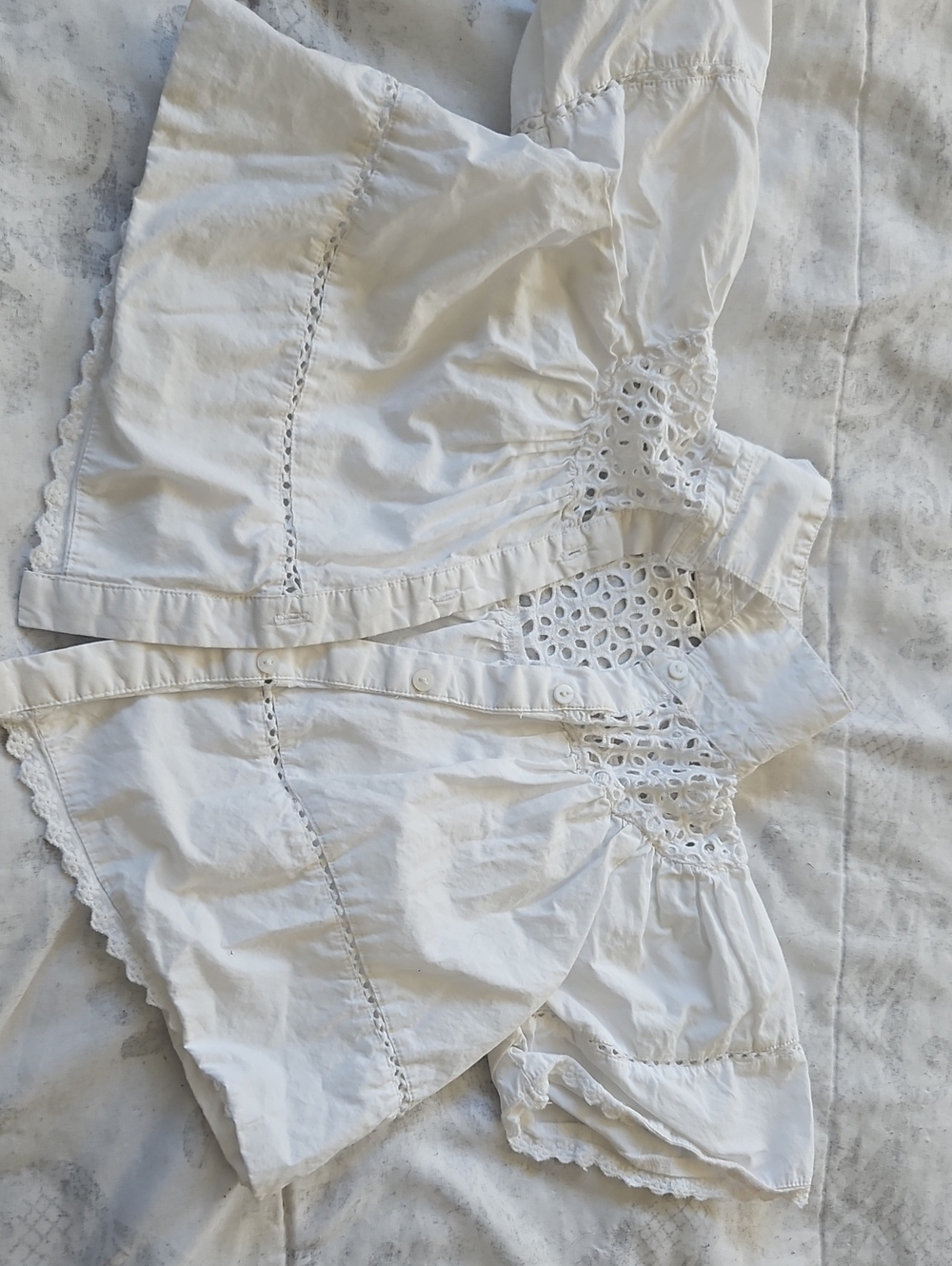 White Eyelet Button-Front Blouse